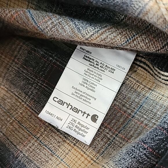 Carhartt Men's Hubbard 100% Cotton Flannel Shirt - Picture 8 of 12
